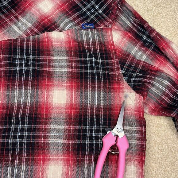 Pendleton Pearl Snap Shirt Mens Medium Red Merino Wool Pima Austin Lucky Brand - Picture 10 of 10